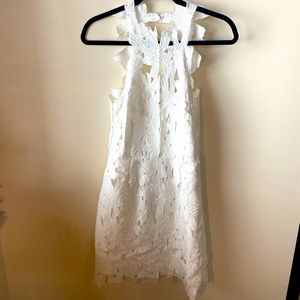 Free People white lace backless engagement party dress